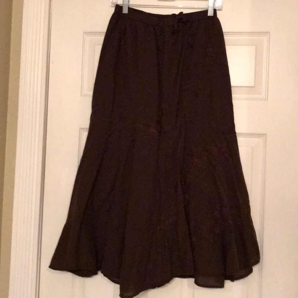 Dark brown boho skirt